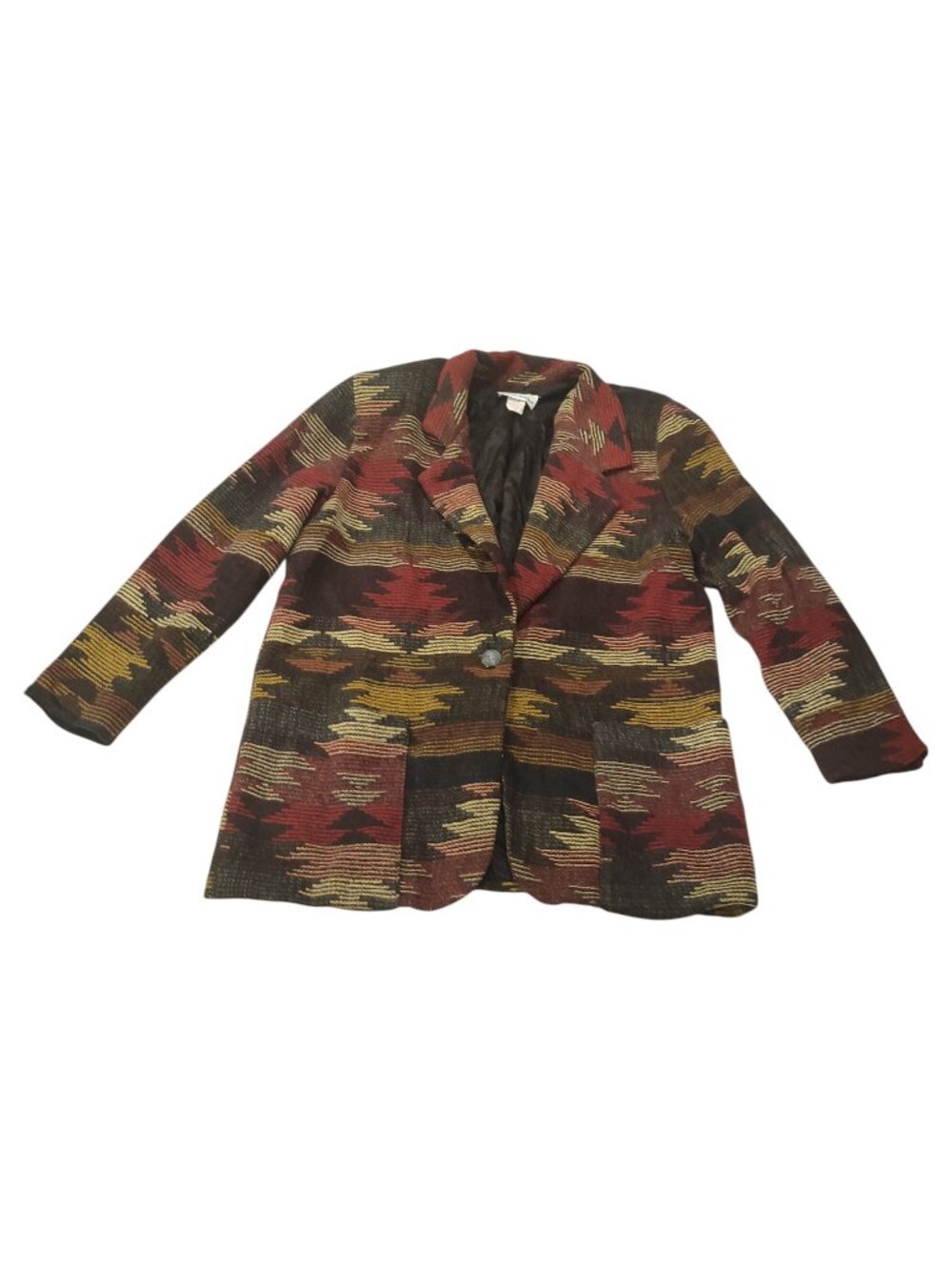 Kenneth Mitchell Vintage Aztec Southwestern 1 Button Blazer Size 12M